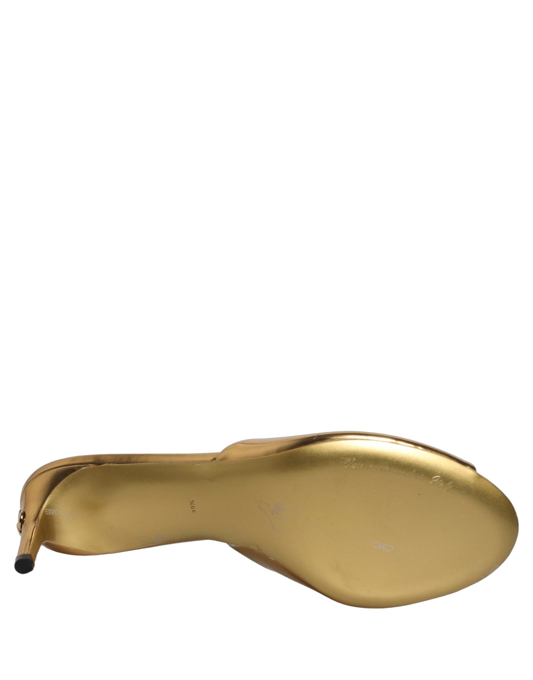Dolce & Gabbana Gold Keira Leather Mules Sandals Shoes | Regal Royce