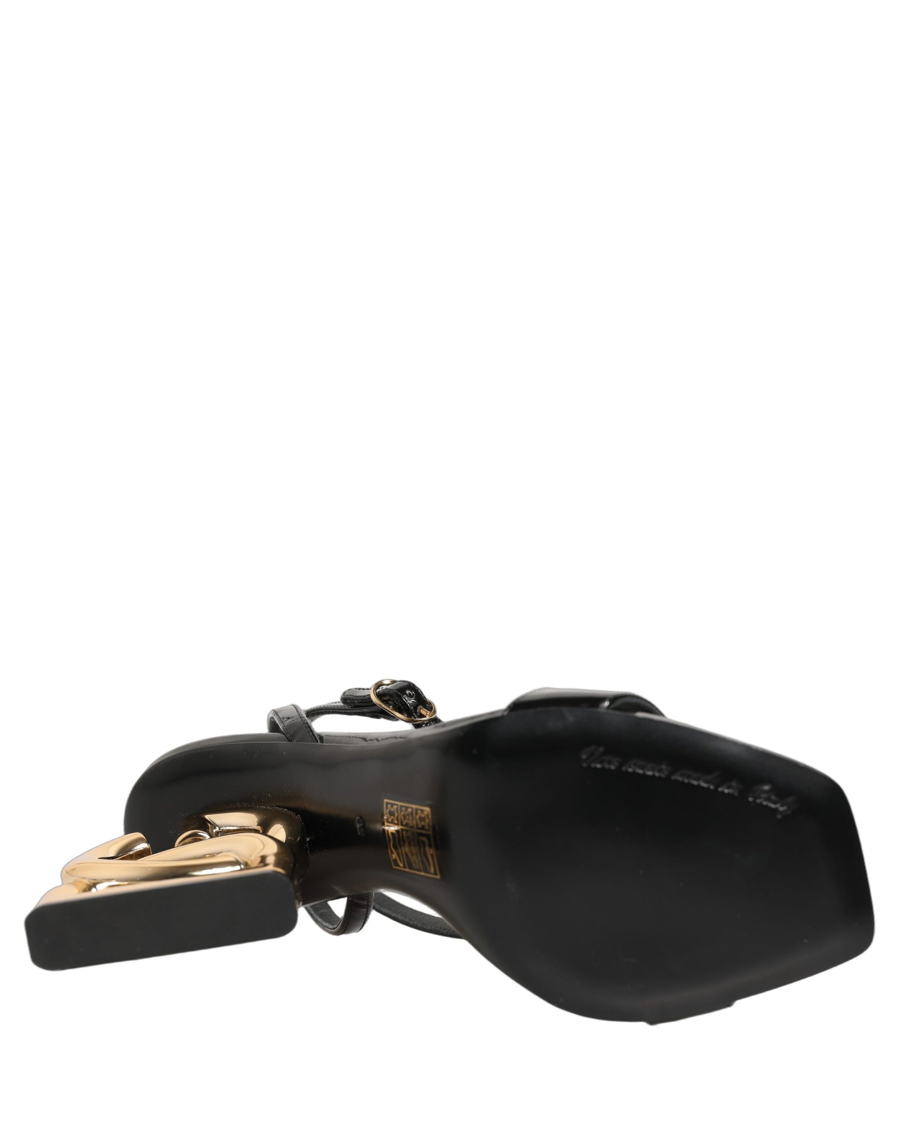 Dolce & Gabbana Black Leather Ankle Strap Heels Sandals Shoes | Regal Royce