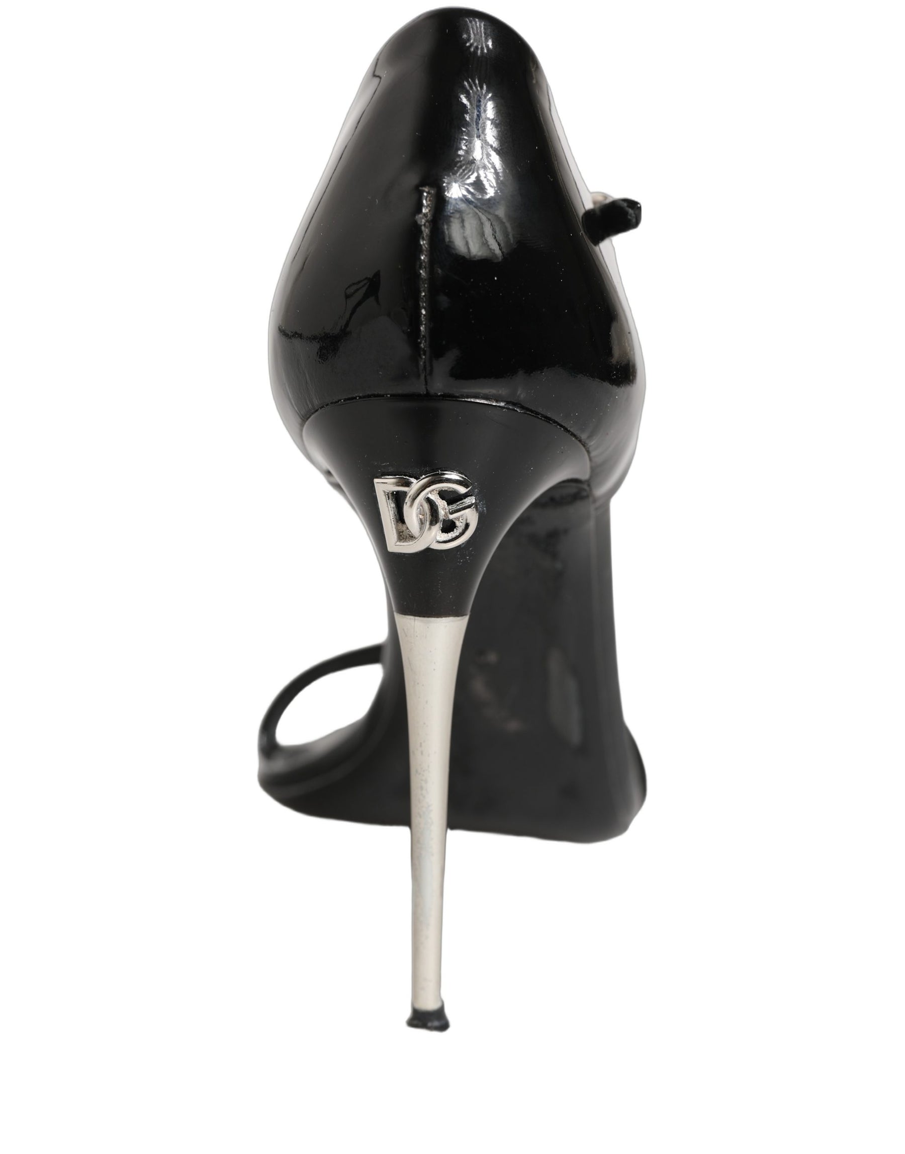 Dolce & Gabbana Black Leather T-strap Heels Sandals Shoes | Regal Royce