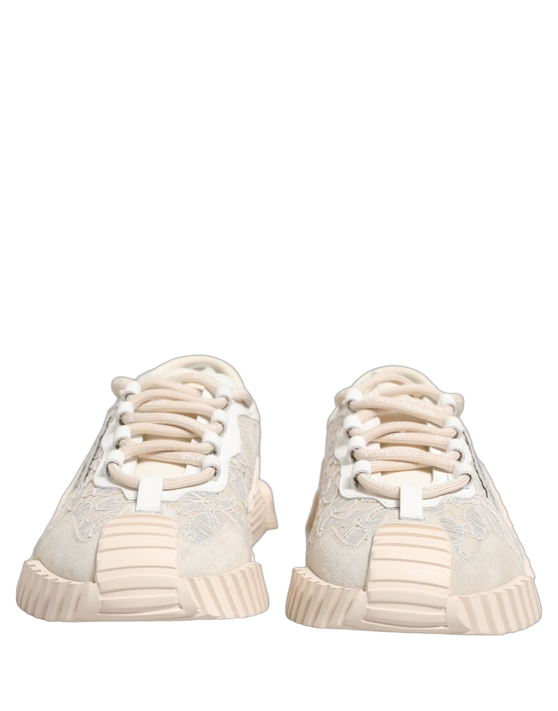 Dolce & Gabbana White Lace NS1 Low Top Sneaker Sports Shoes | Regal Royce