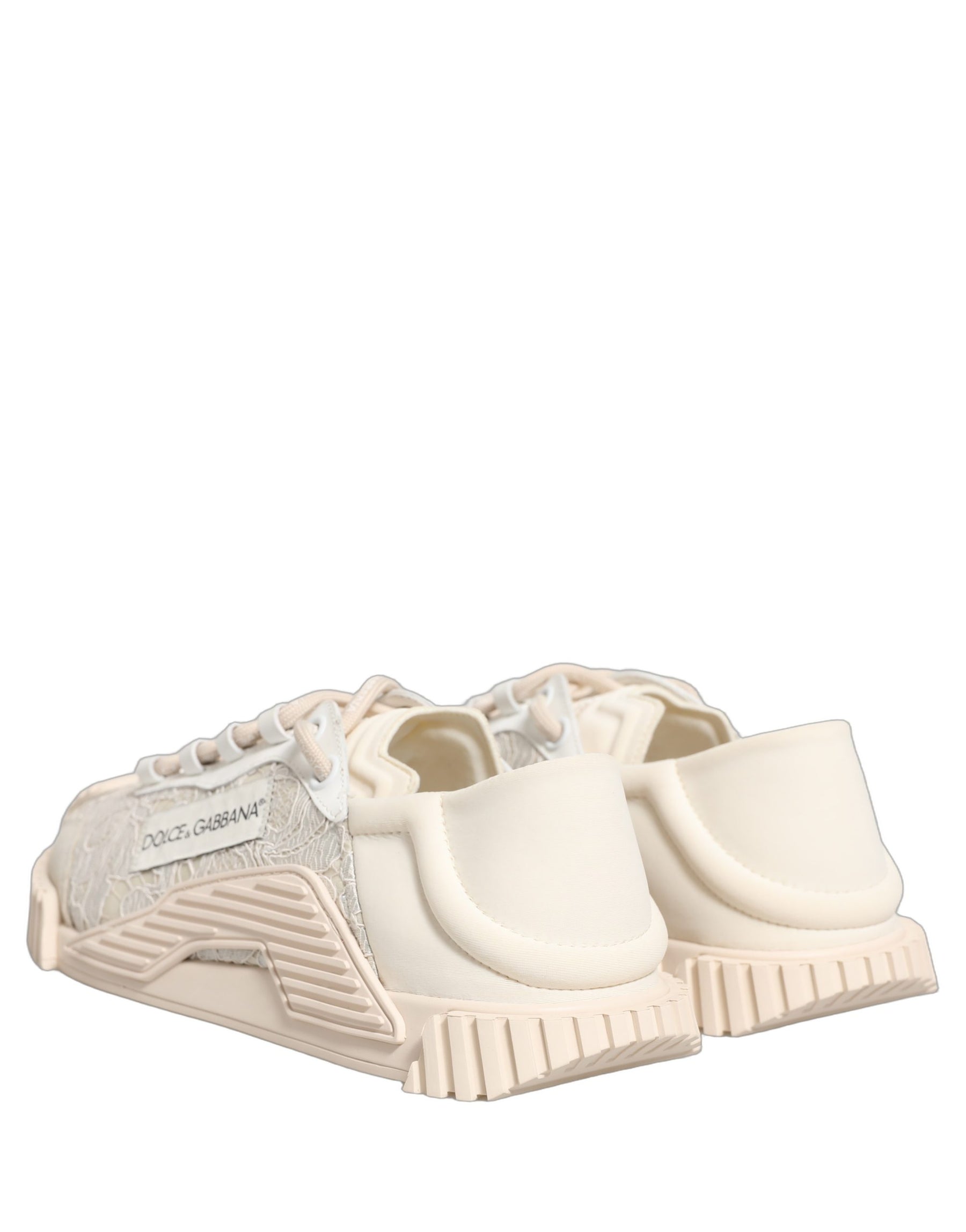 Dolce & Gabbana White Lace NS1 Low Top Sneaker Sports Shoes | Regal Royce