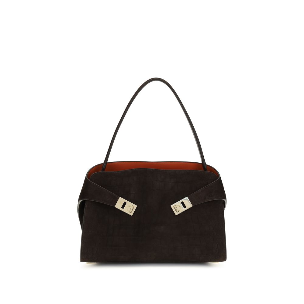 Ferragamo Brown Calf Leather Bos Taurus Shoulder Bag | Regal Royce