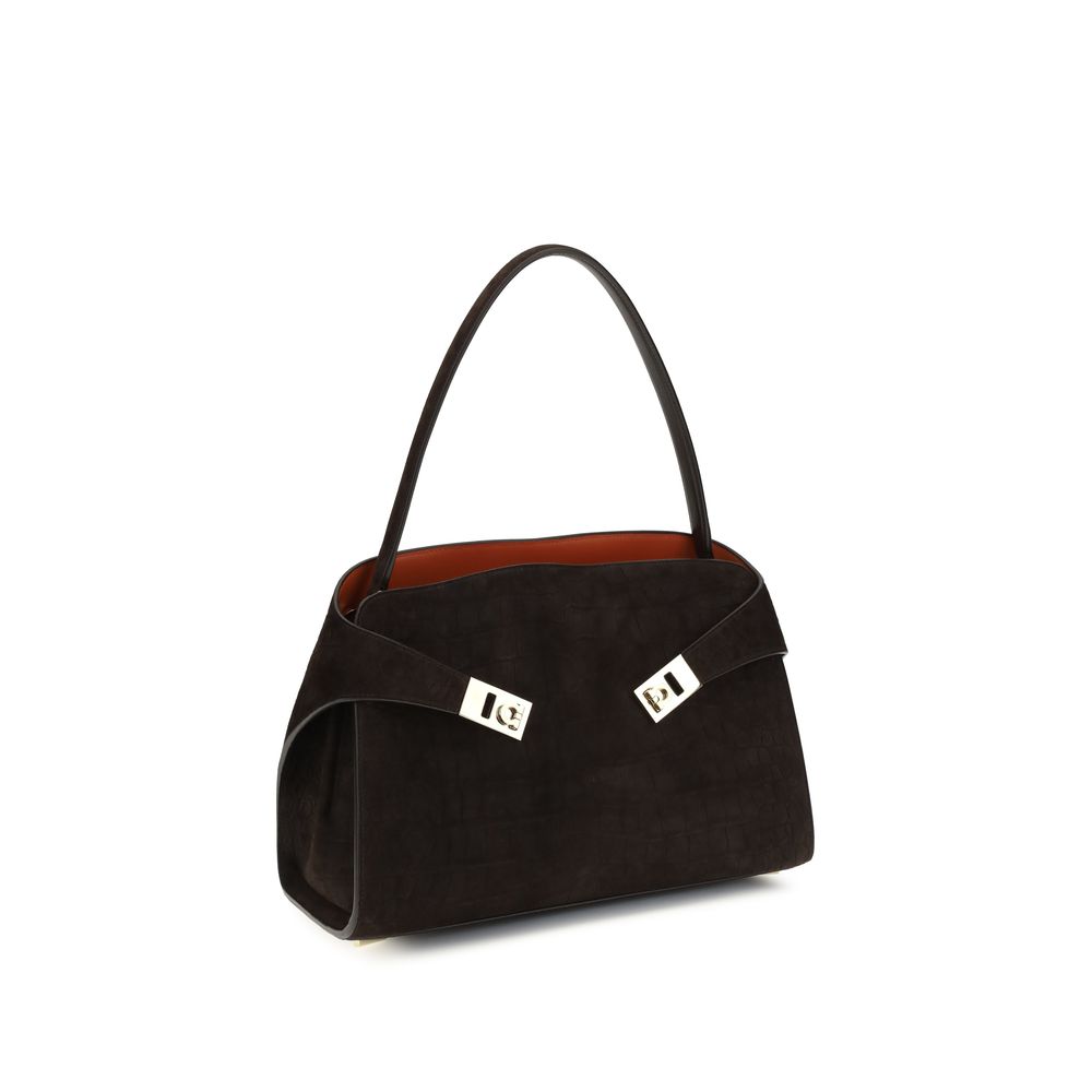 Ferragamo Brown Calf Leather Bos Taurus Shoulder Bag | Regal Royce