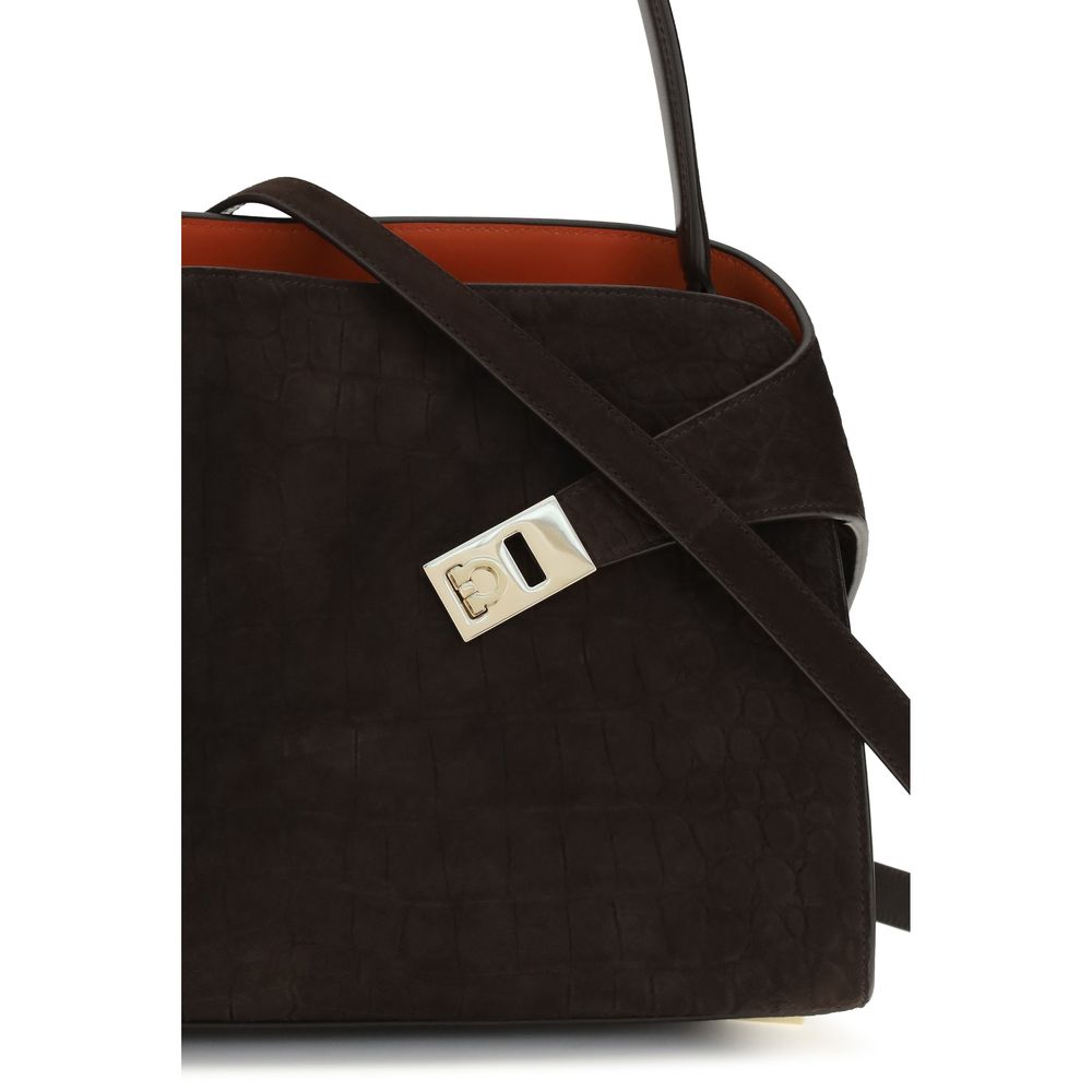Ferragamo Brown Calf Leather Bos Taurus Shoulder Bag | Regal Royce