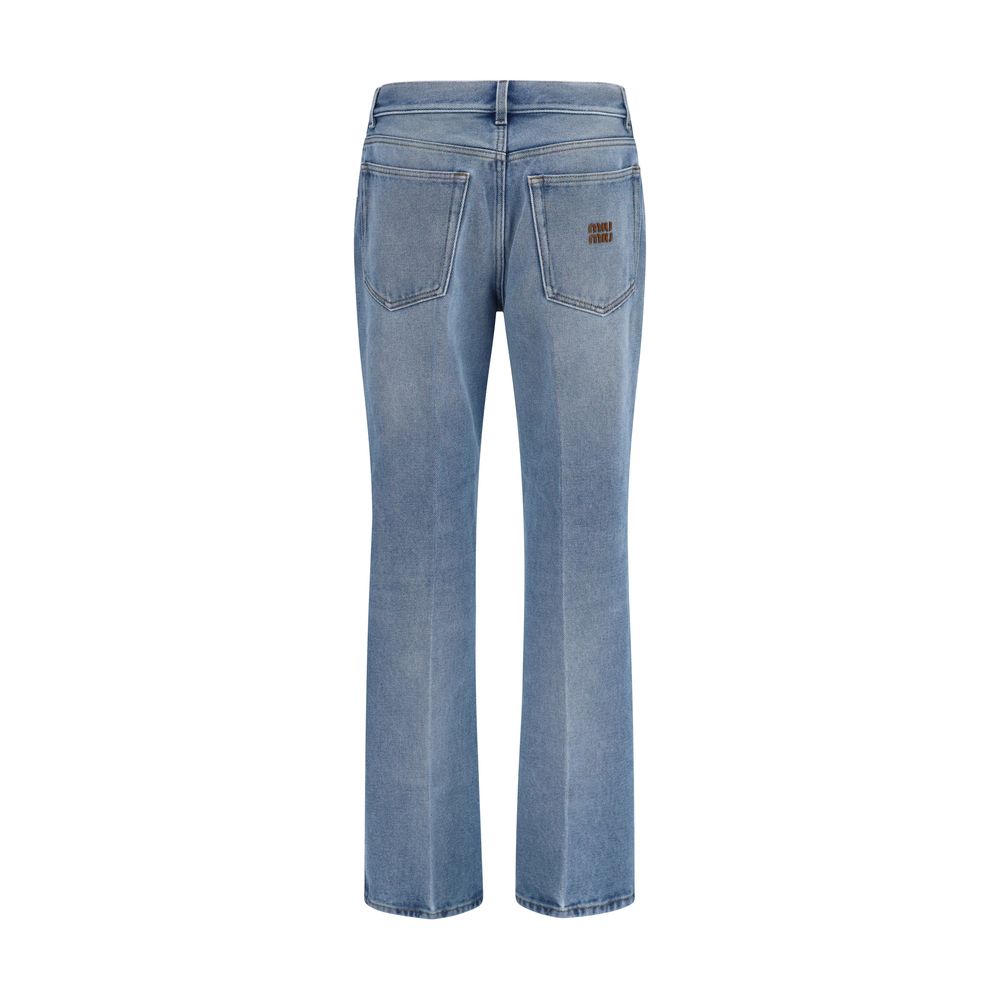 Miu Miu Blue Cotton Relaxed Fit Jeans | Regal Royce