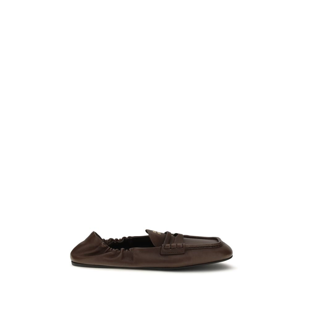 Miu Miu Brown Lamb Ovis Aries Aries Slip-On Loafers | Regal Royce