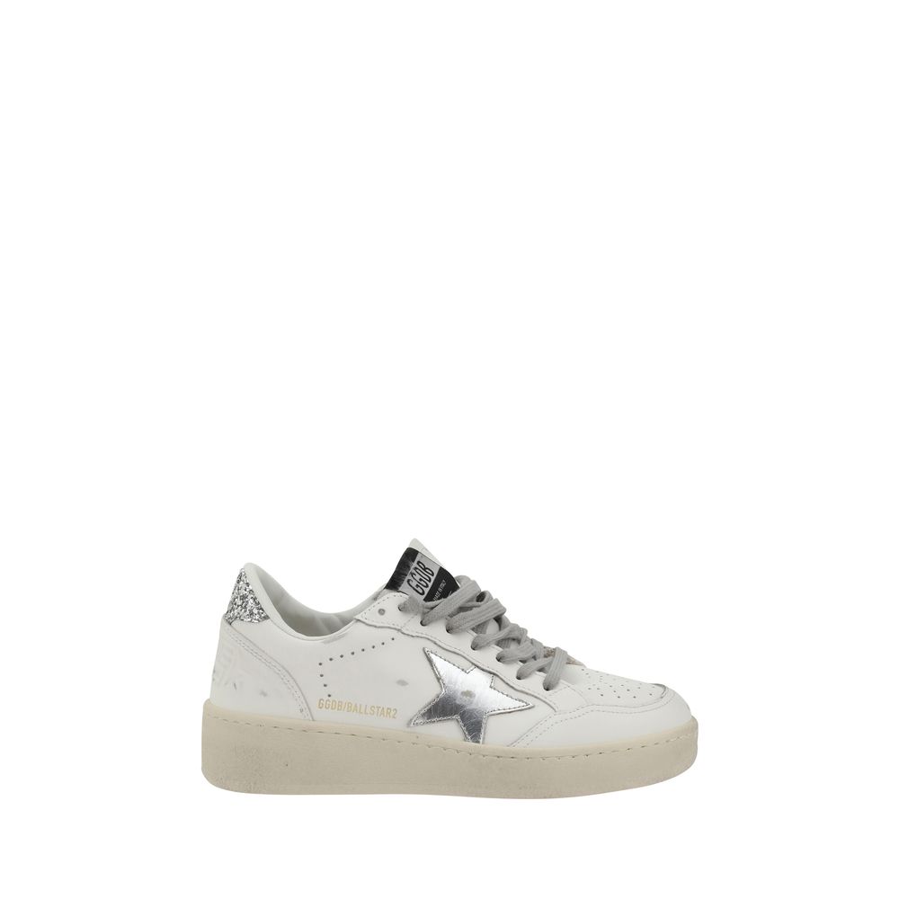 Golden Goose Silver Calf Leather Bos Taurus Low Top Sneakers | Regal Royce