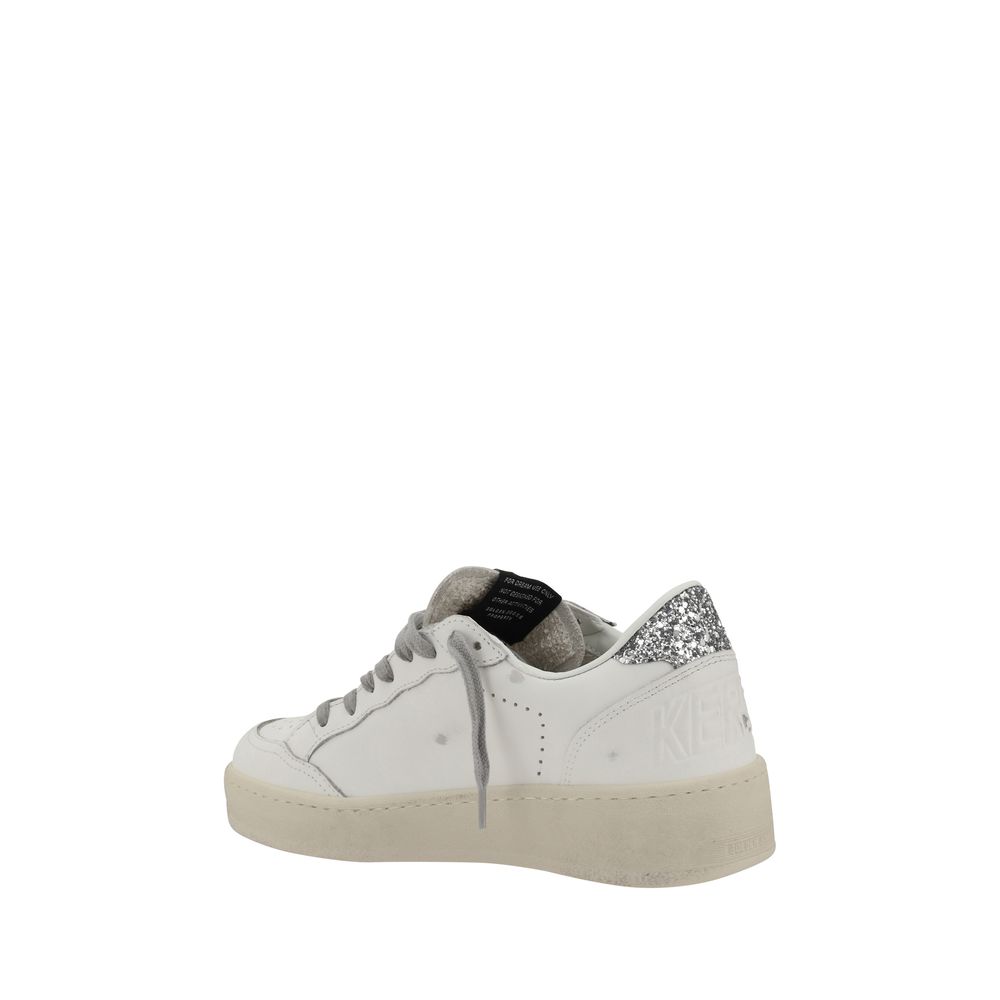 Golden Goose Silver Calf Leather Bos Taurus Low Top Sneakers | Regal Royce