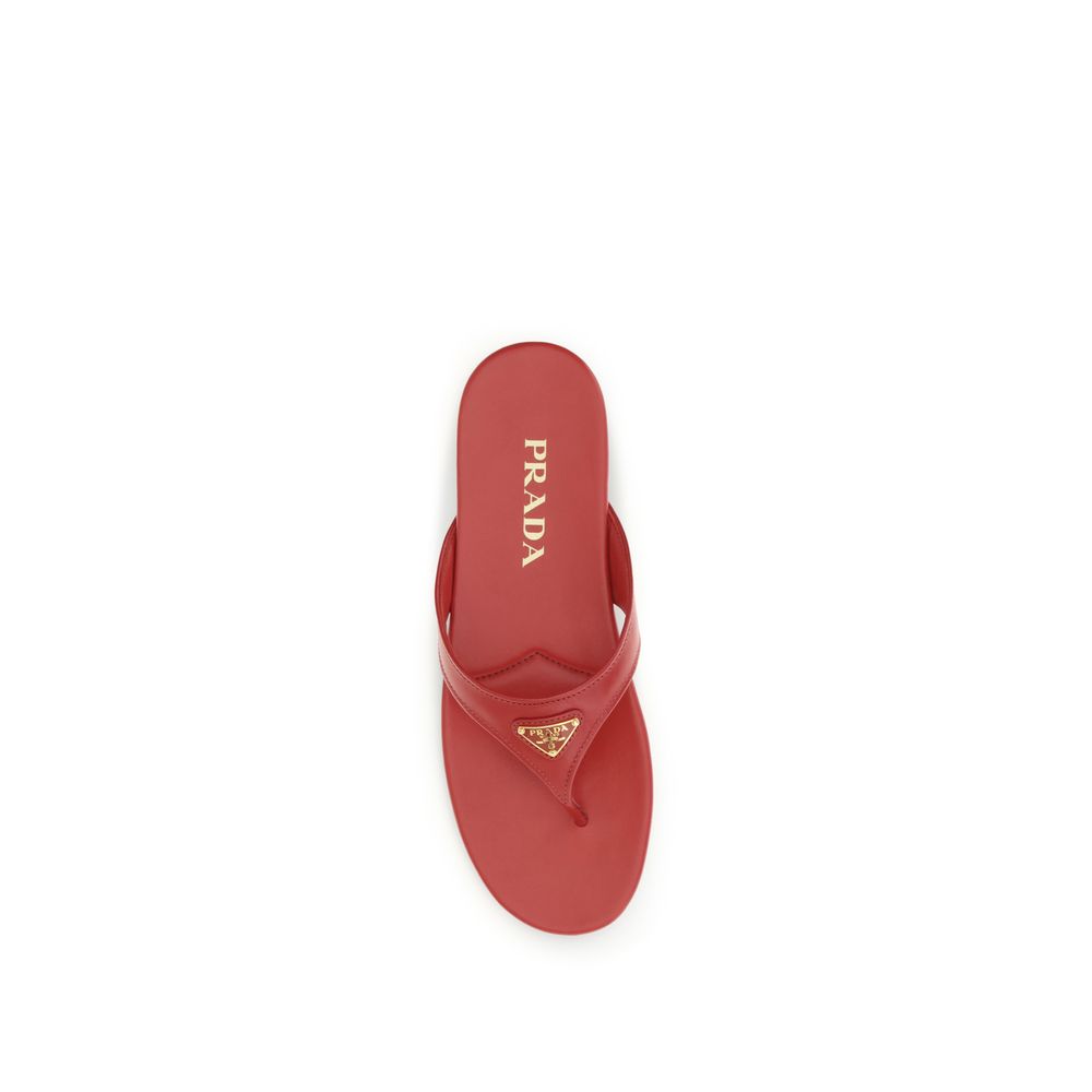 Prada Multicolor Calf Leather Bos Taurus Flat Sandals | Regal Royce