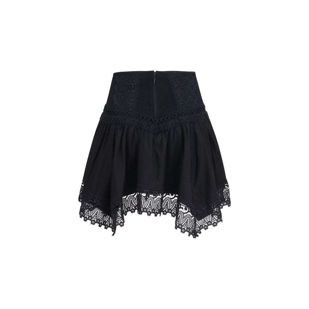 Charo Ruiz Black Cotton Mini Skirt | Regal Royce