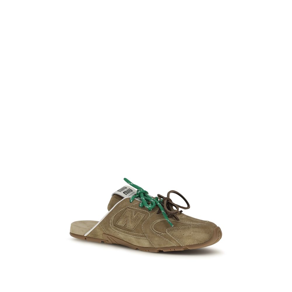 Miu Miu Beige Calf Leather Bos Taurus Athletic Sneakers | Regal Royce