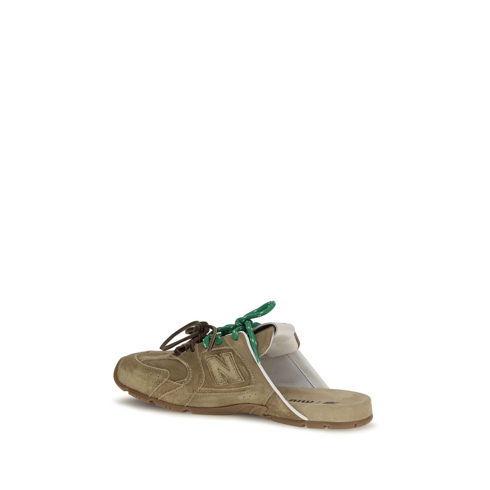 Miu Miu Beige Calf Leather Bos Taurus Athletic Sneakers | Regal Royce