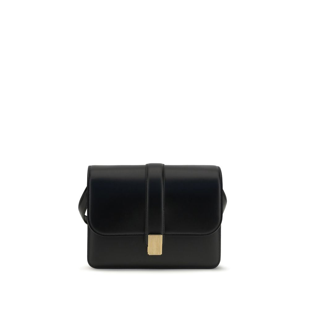 Khaite Black Calf Leather Bos Taurus Shoulder Bag | Regal Royce