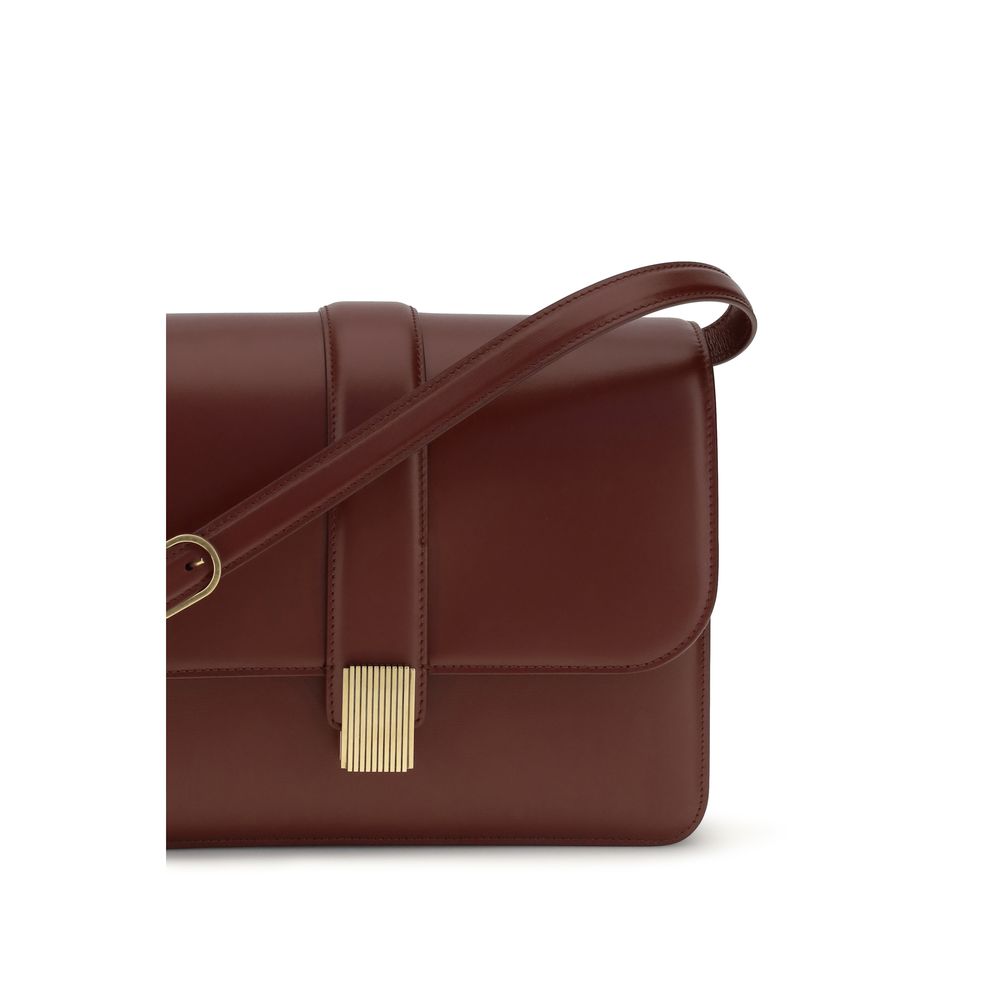 Khaite Bordeaux Calf Leather Bos Taurus Shoulder Bag | Regal Royce
