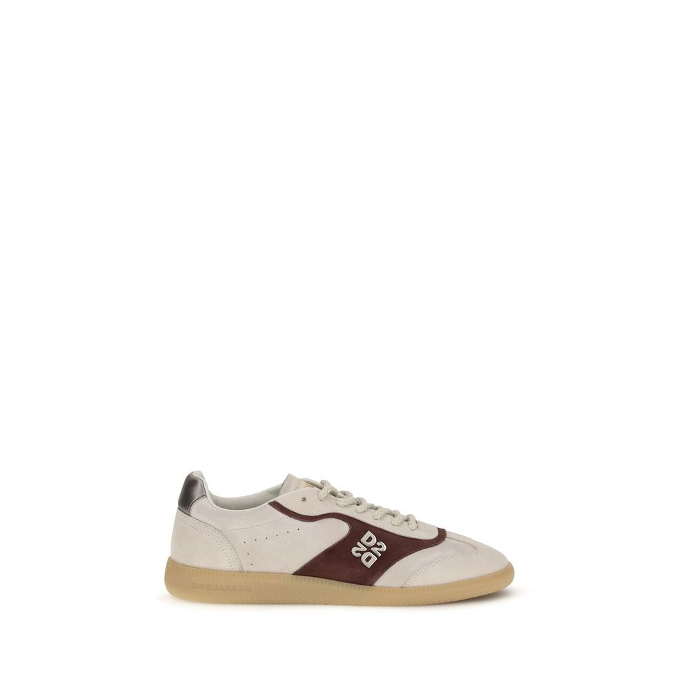Dsquared² Beige Calf Leather Bos Taurus Low Top Sneakers | Regal Royce