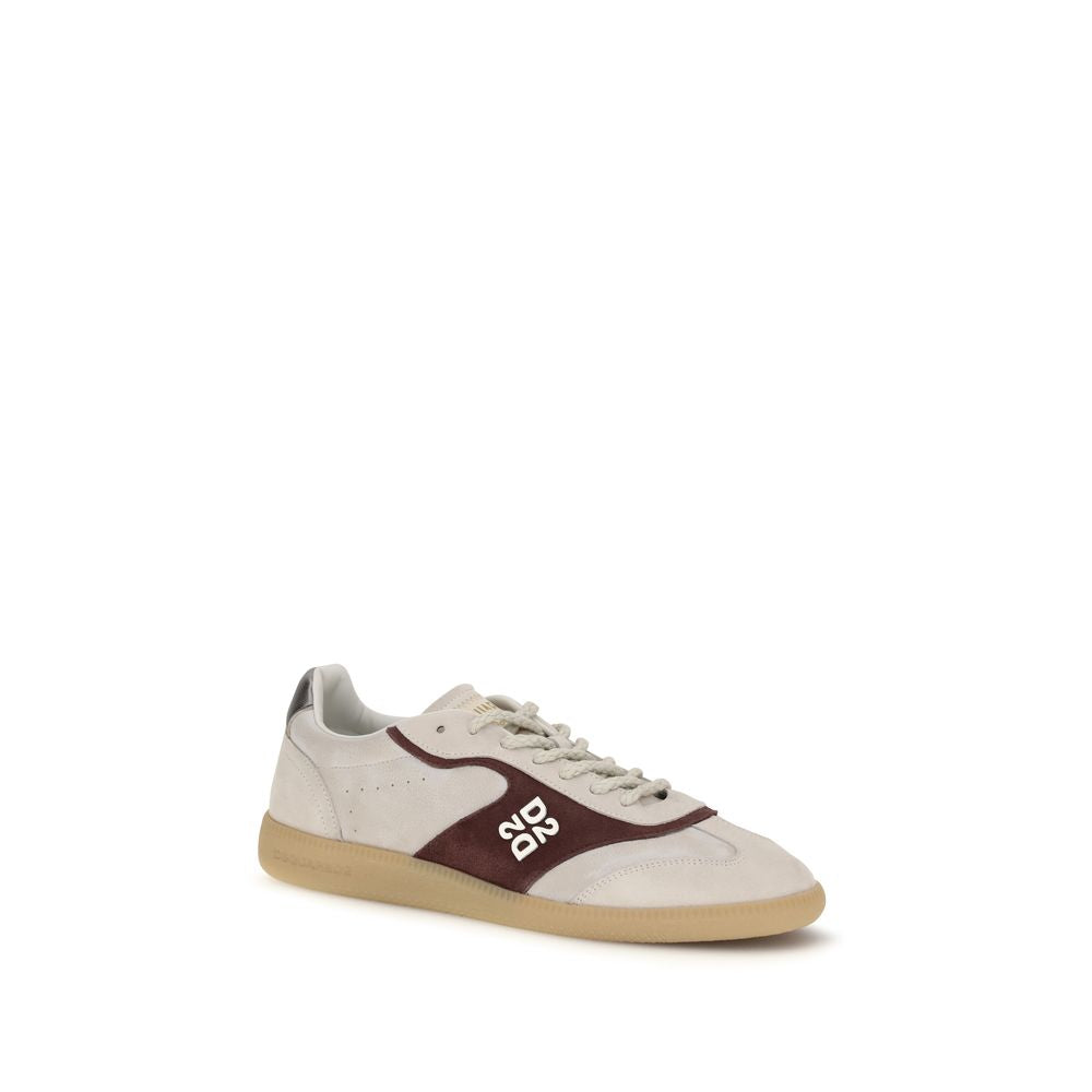 Dsquared² Beige Calf Leather Bos Taurus Low Top Sneakers | Regal Royce