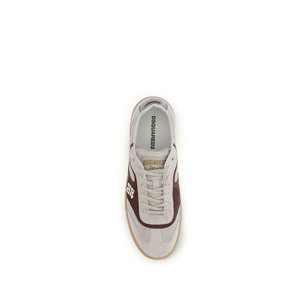 Dsquared² Beige Calf Leather Bos Taurus Low Top Sneakers | Regal Royce