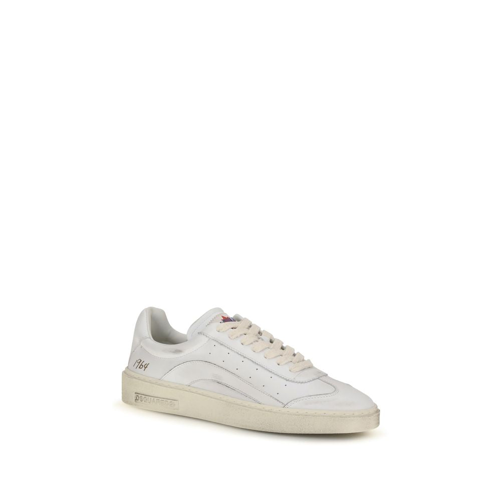 Dsquared² White Calf Leather Bos Taurus Low Top Sneakers | Regal Royce