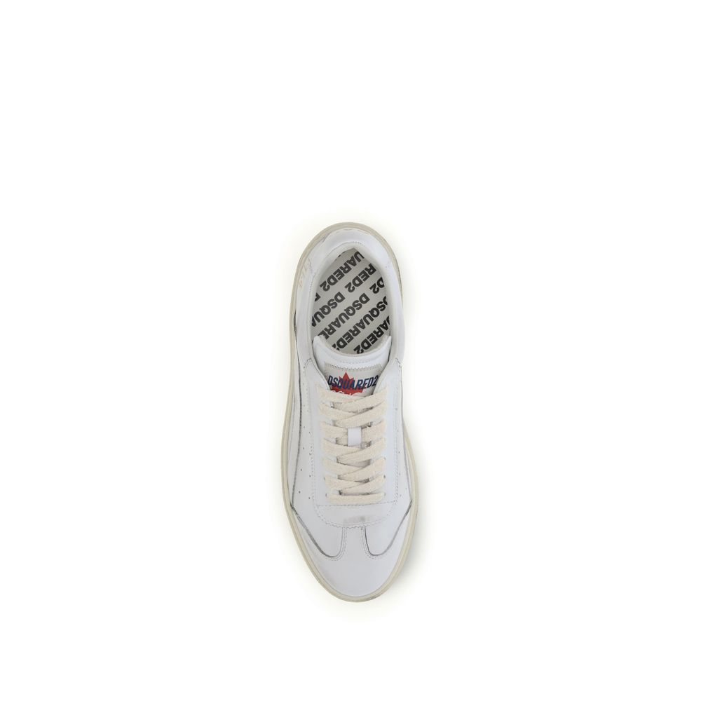 Dsquared² White Calf Leather Bos Taurus Low Top Sneakers | Regal Royce