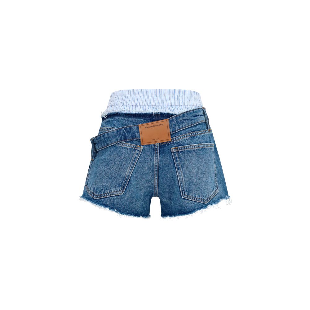 Alexander Wang Blue Cotton Bermuda Shorts | Regal Royce
