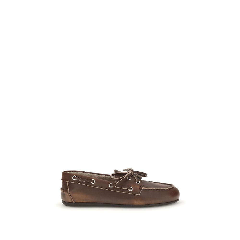 Miu Miu Brown Calf Leather Bos Taurus Slip-On Loafers | Regal Royce