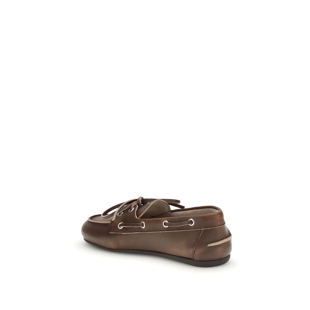Miu Miu Brown Calf Leather Bos Taurus Slip-On Loafers | Regal Royce