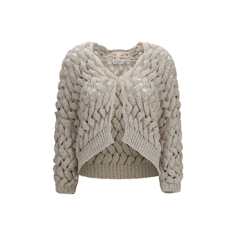 Brunello Cucinelli Beige Silk Cardigan | Regal Royce