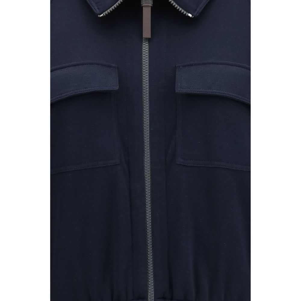 Brunello Cucinelli Blue Cotton Sweatshirt | Regal Royce