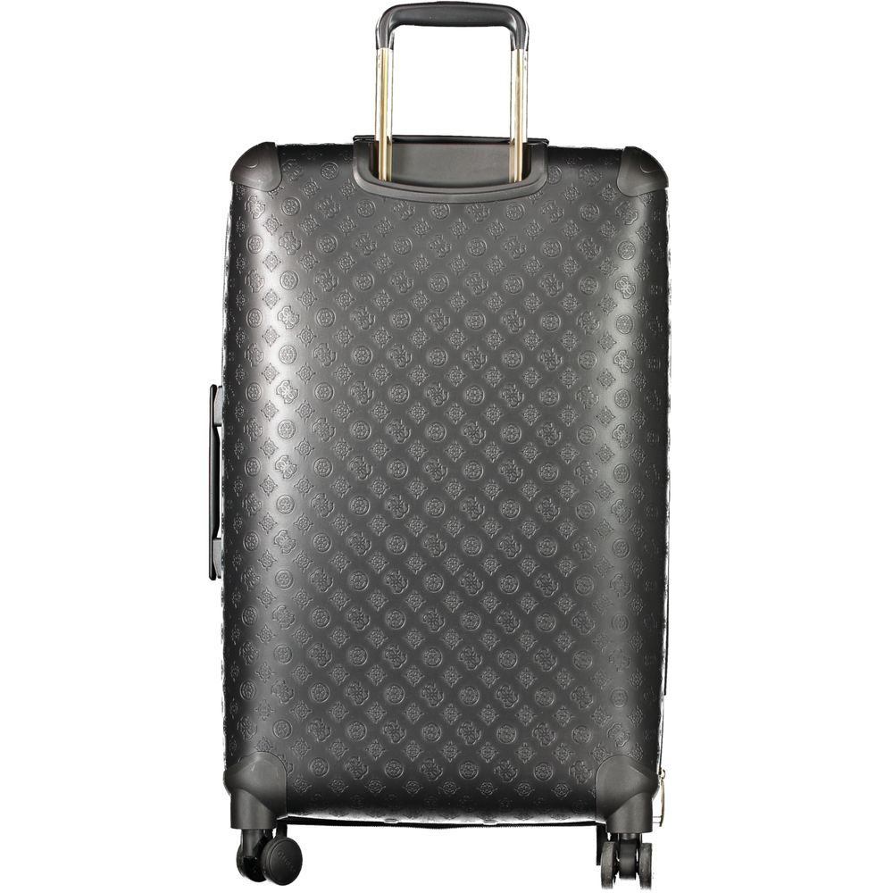 Guess Jeans Black Polyurethane Women's Travel Bag | Regal Royce