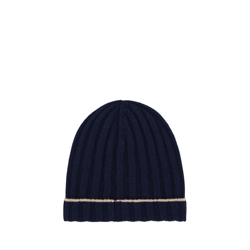 Brunello Cucinelli Blue Cashmere Beanie | Regal Royce