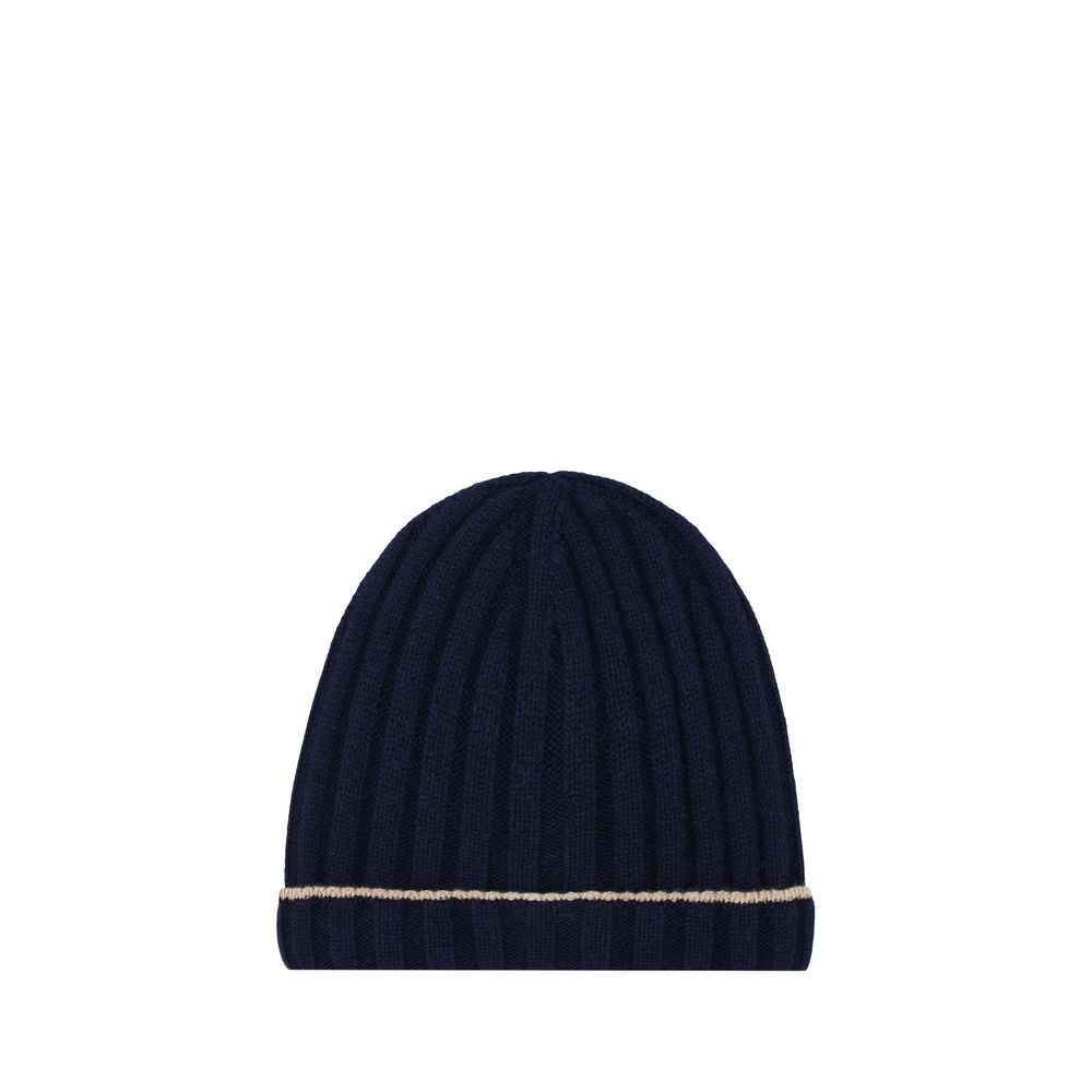 Brunello Cucinelli Blue Cashmere Beanie | Regal Royce
