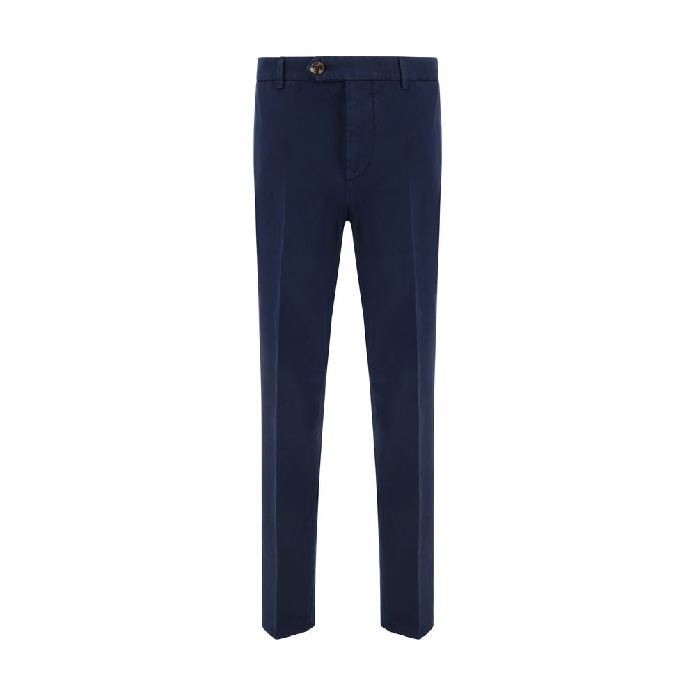 Brunello Cucinelli Blue Cotton Casual Pants | Regal Royce