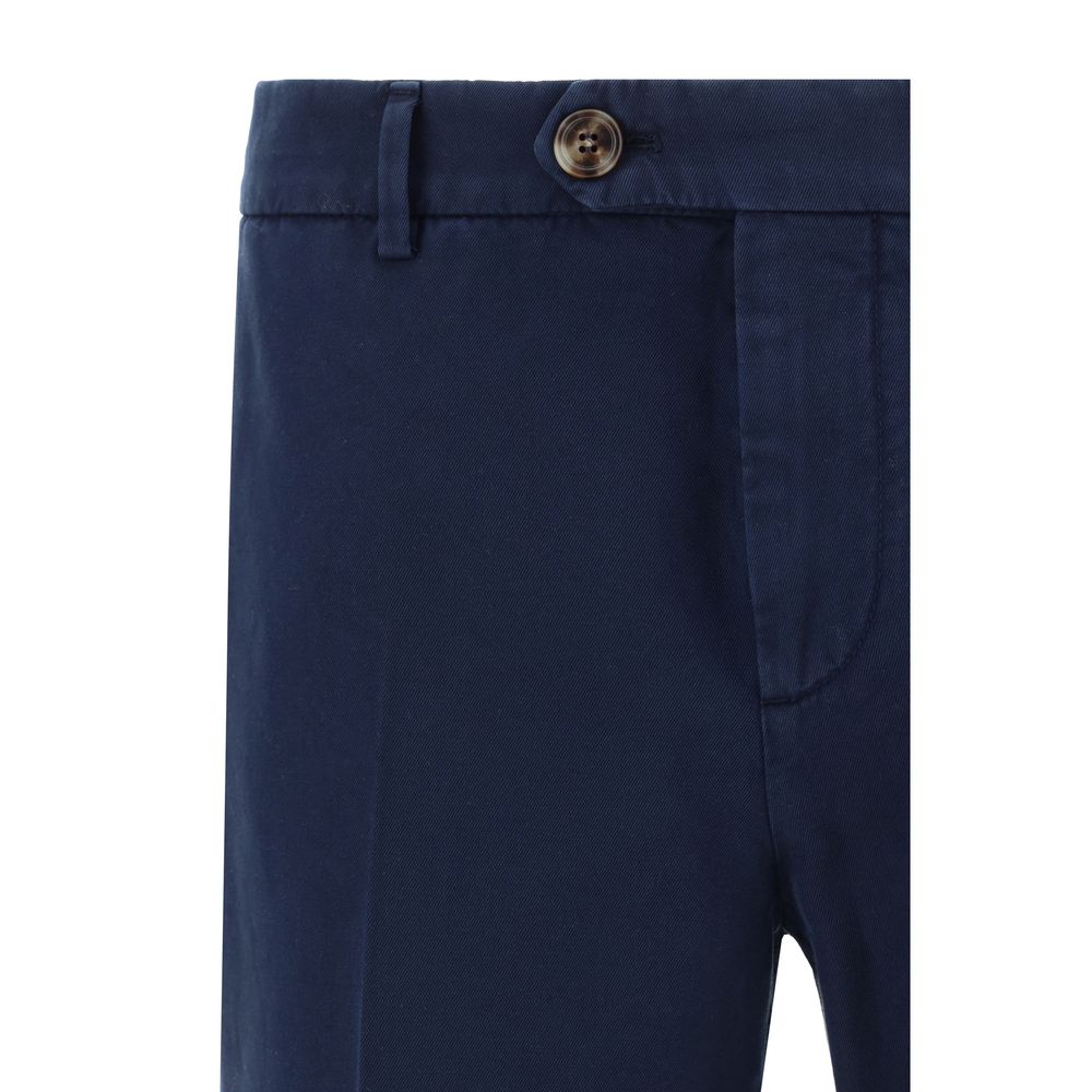 Brunello Cucinelli Blue Cotton Casual Pants | Regal Royce