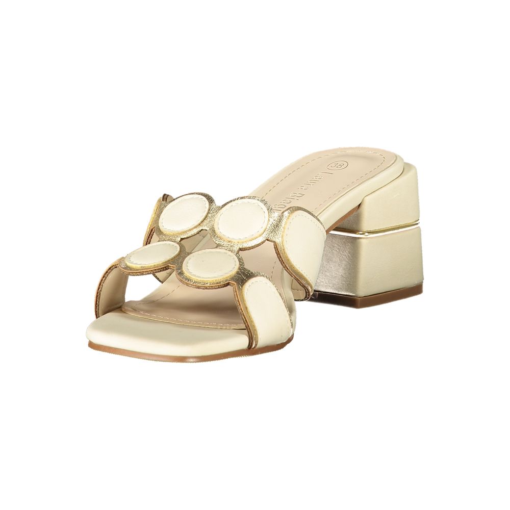 Laura Biagiotti Beige Polyurethane Women Sandal | Regal Royce
