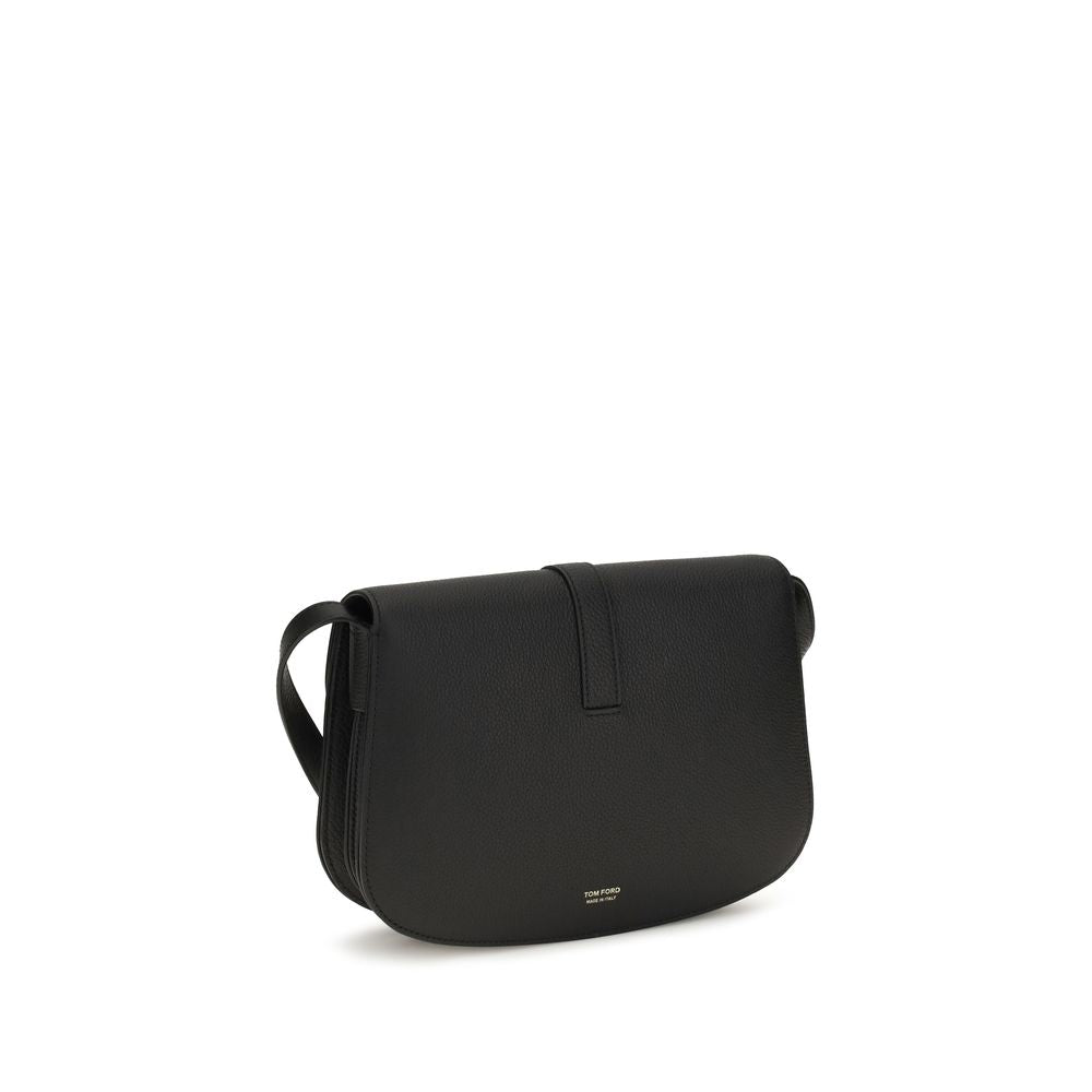 Tom Ford Black Calf Leather Bos Taurus Shoulder Bag | Regal Royce
