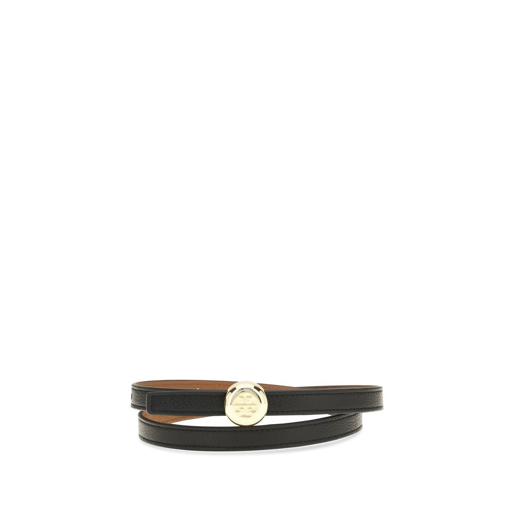 Tory Burch Black Calf Leather Bos Taurus Regular Belt | Regal Royce