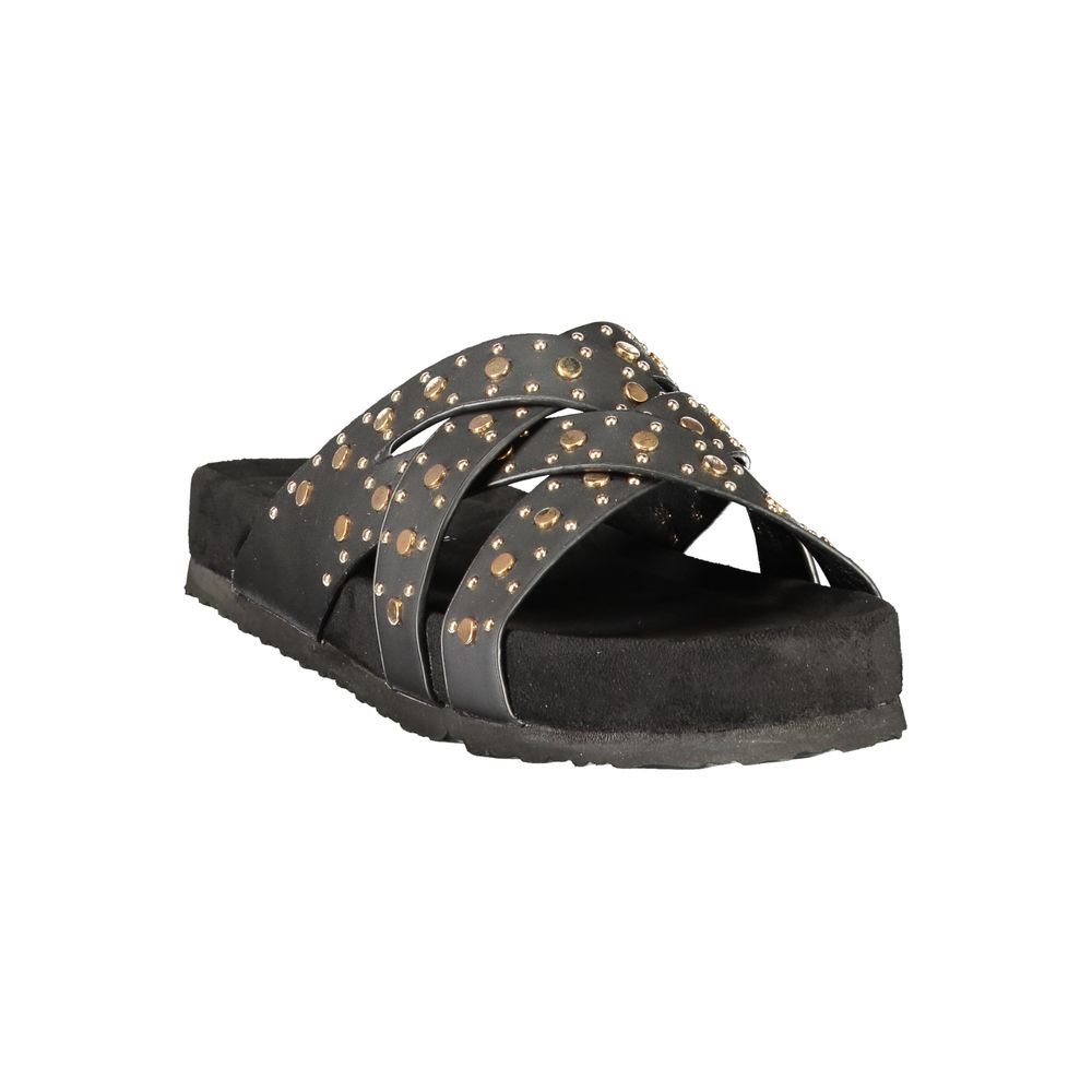 Laura Biagiotti Black Polyurethane Women's Sandal | Regal Royce