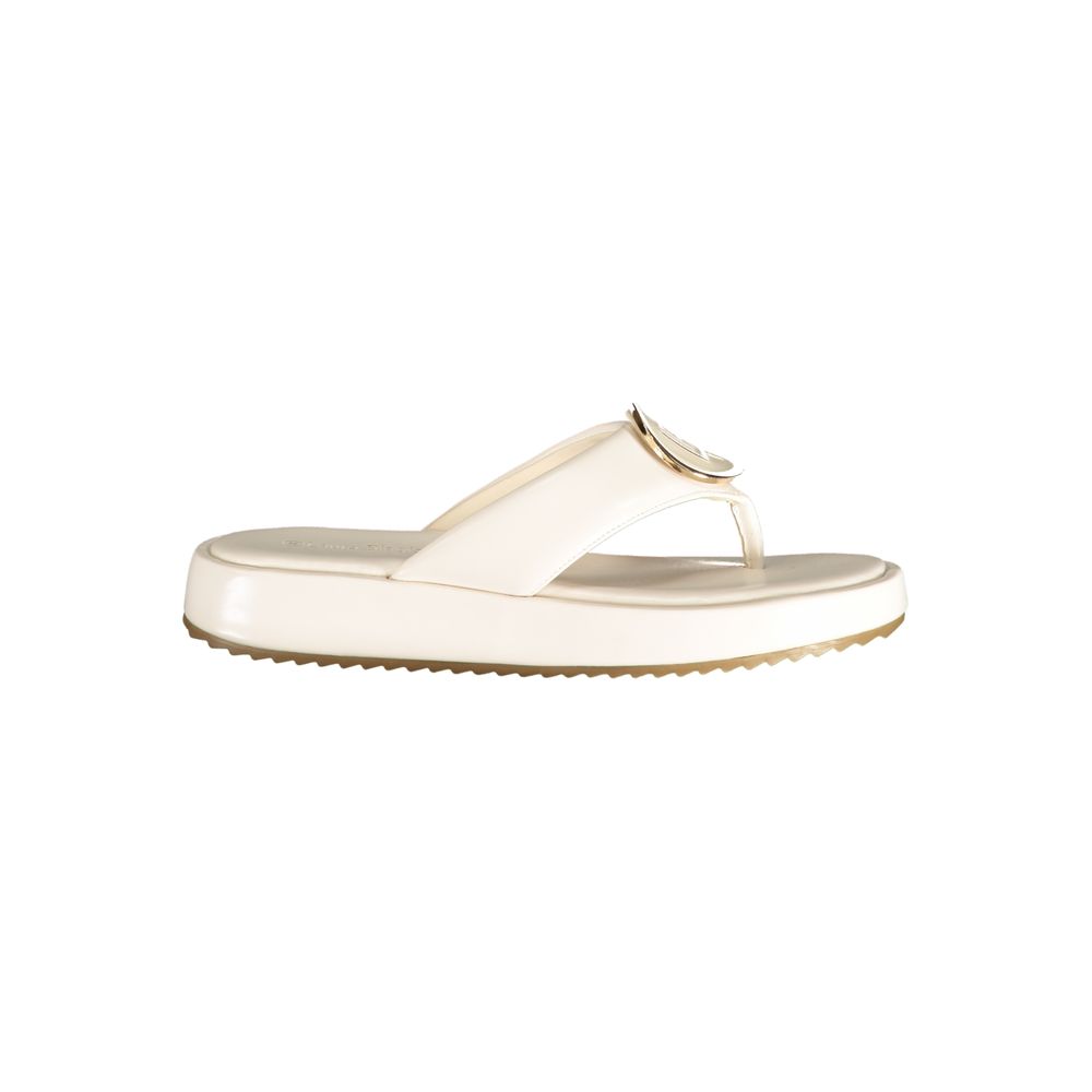 Laura Biagiotti White Polyurethane Women's Sandal | Regal Royce