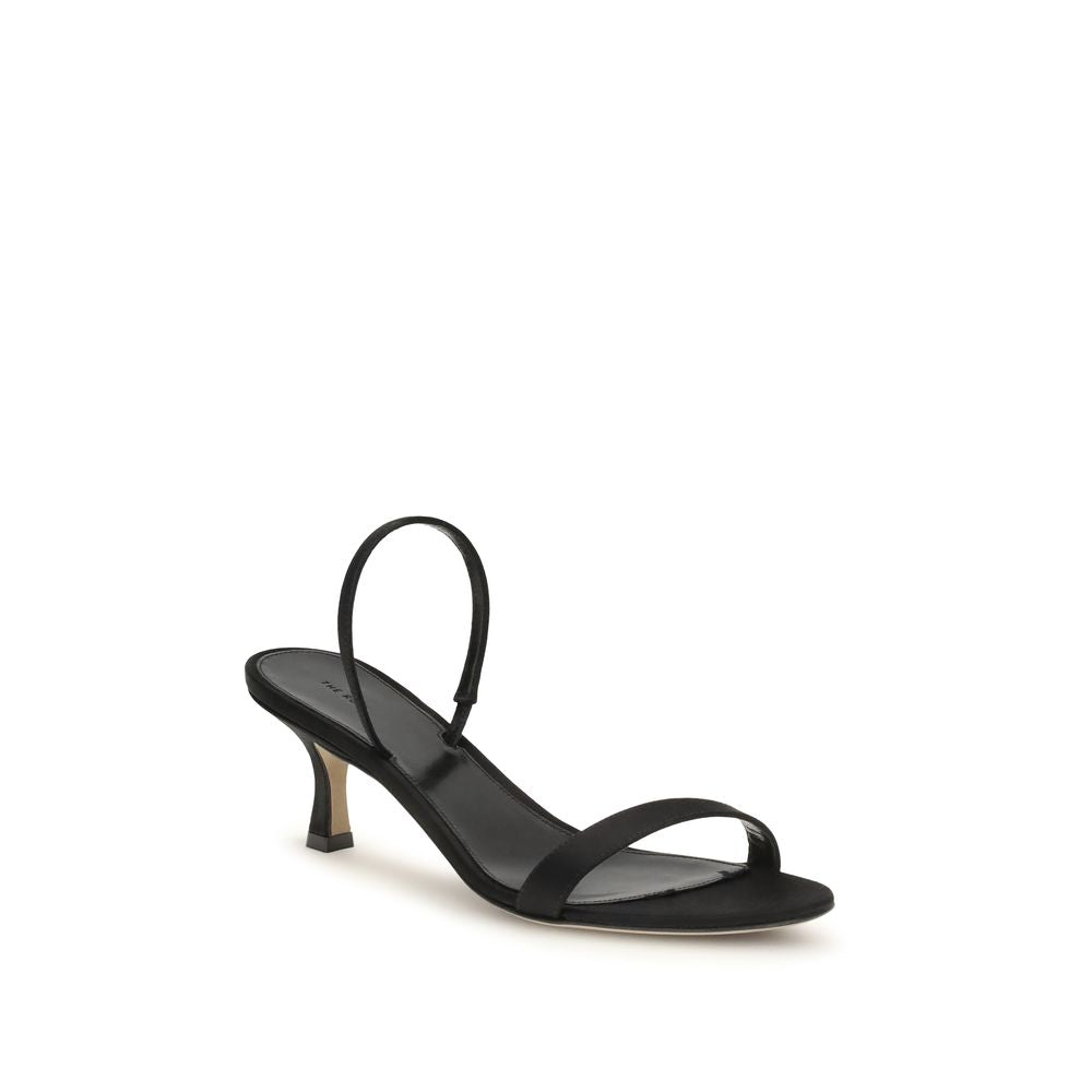 The Row Black Calf Leather Bos Taurus Stiletto Heel Sandals | Regal Royce
