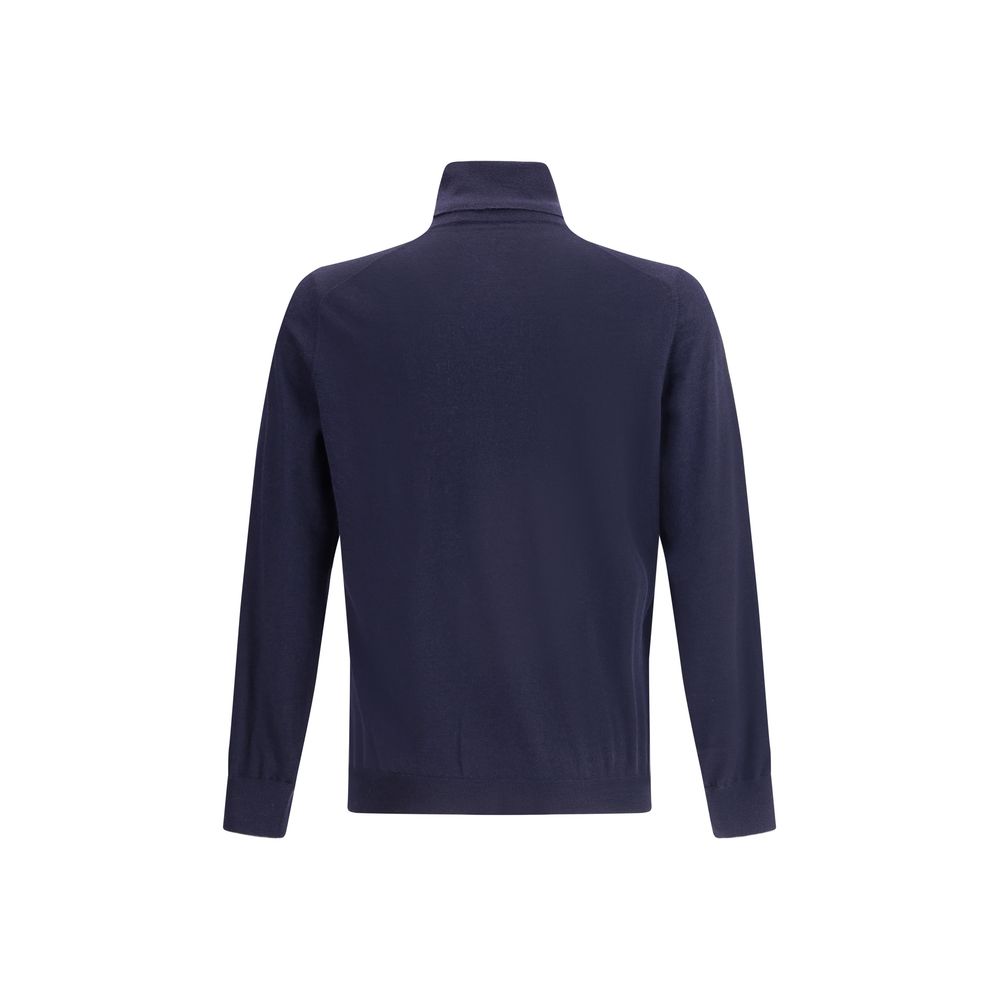 Brunello Cucinelli Blue Wool Oves Aries Turtleneck | Regal Royce