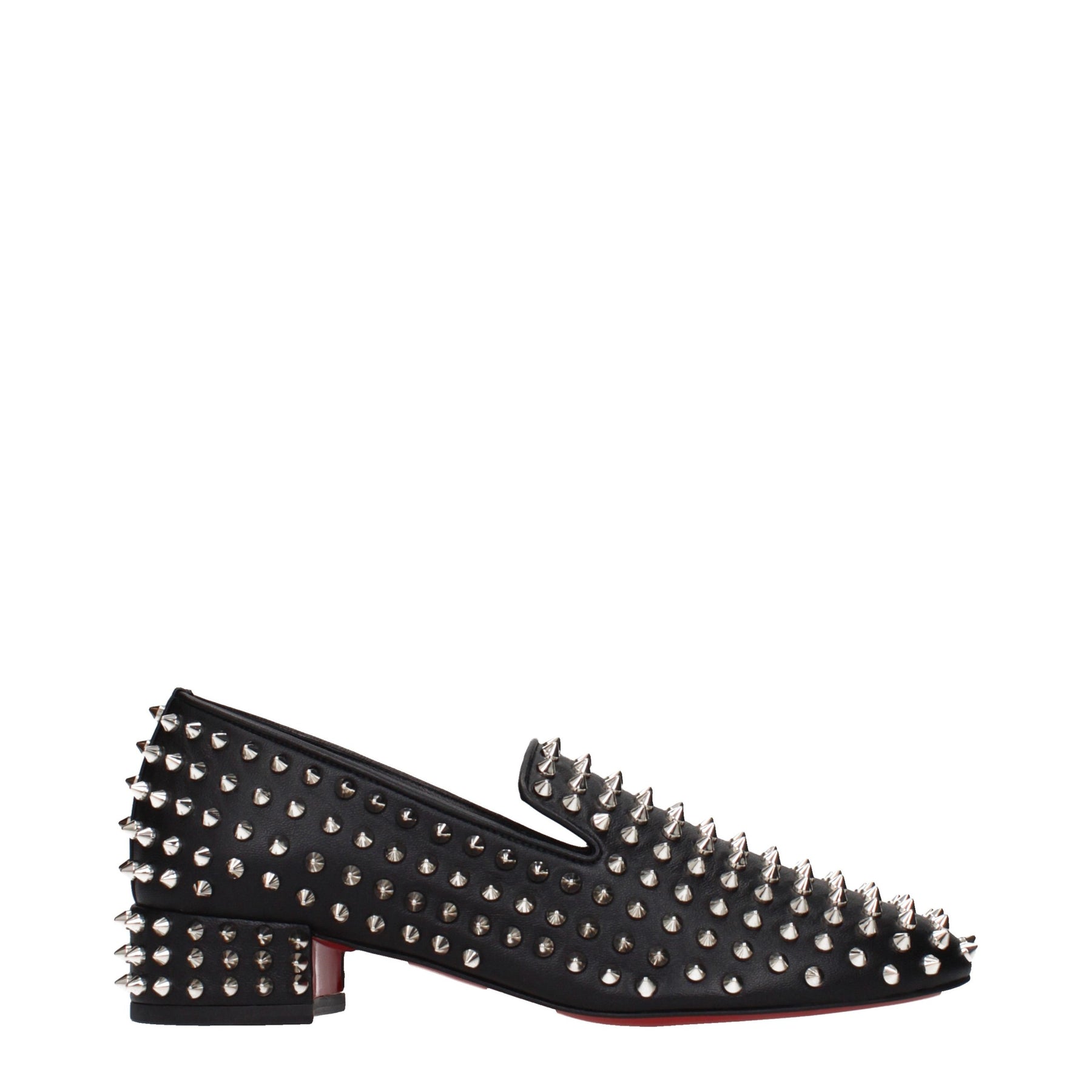 Christian Louboutin Black Leather Slip-On Loafers | Regal Royce