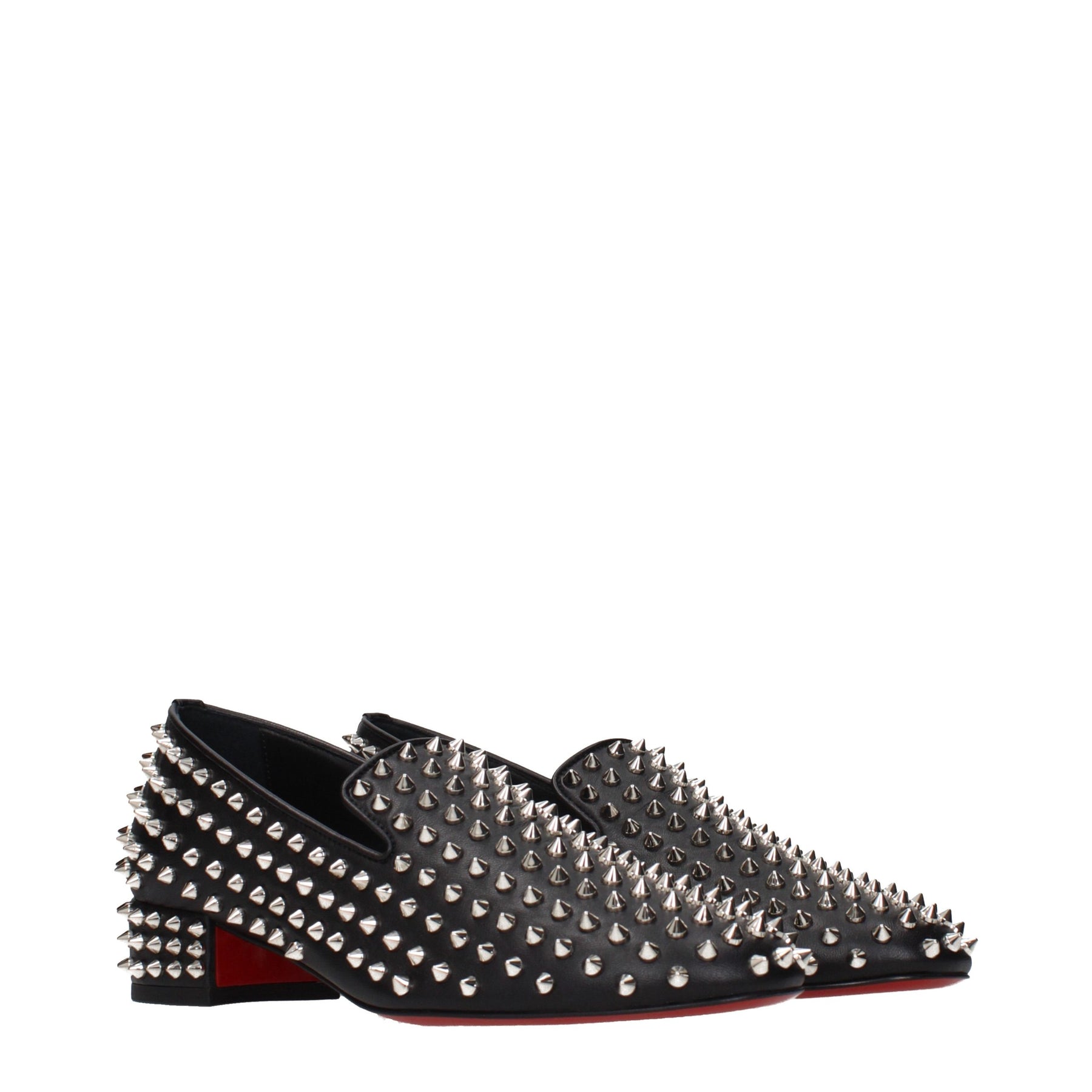 Christian Louboutin Black Leather Slip-On Loafers | Regal Royce