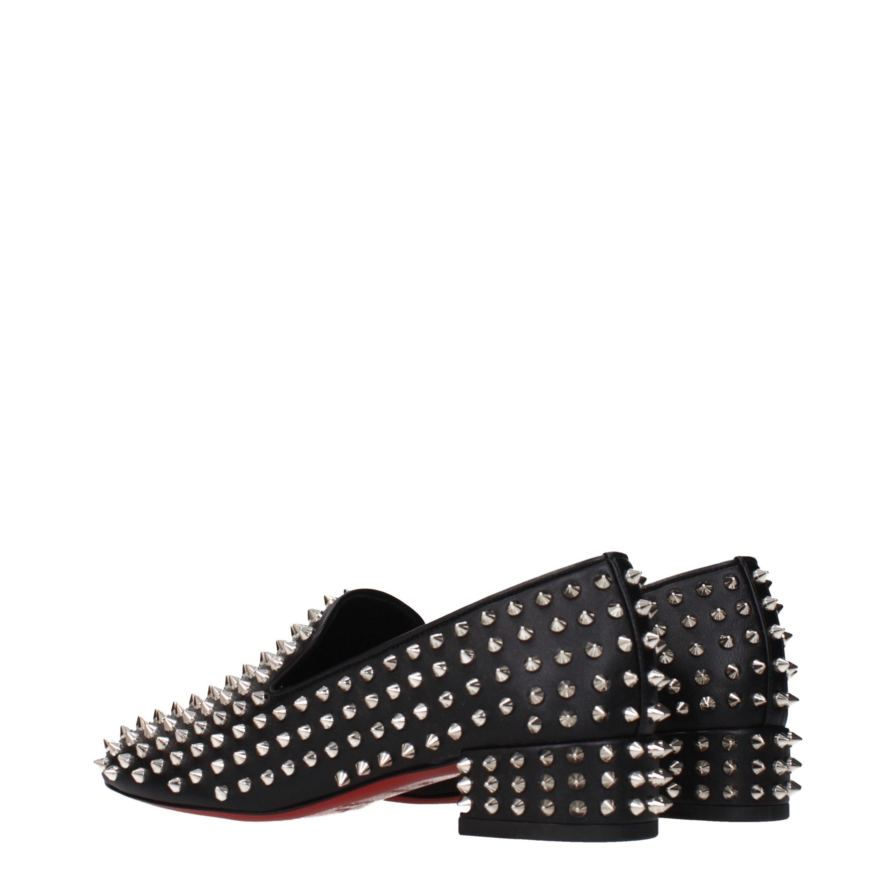 Christian Louboutin Black Leather Slip-On Loafers | Regal Royce