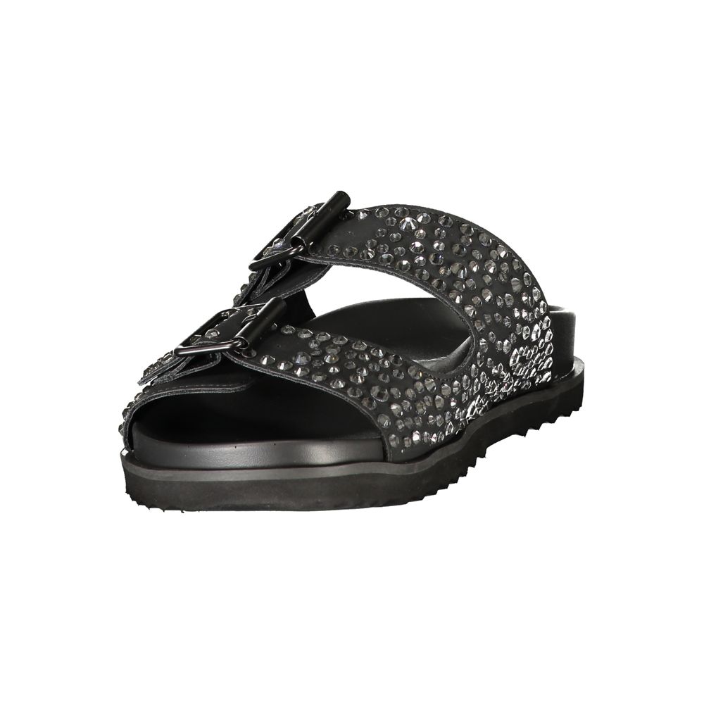 Laura Biagiotti Black Polyurethane Women's Slipper | Regal Royce