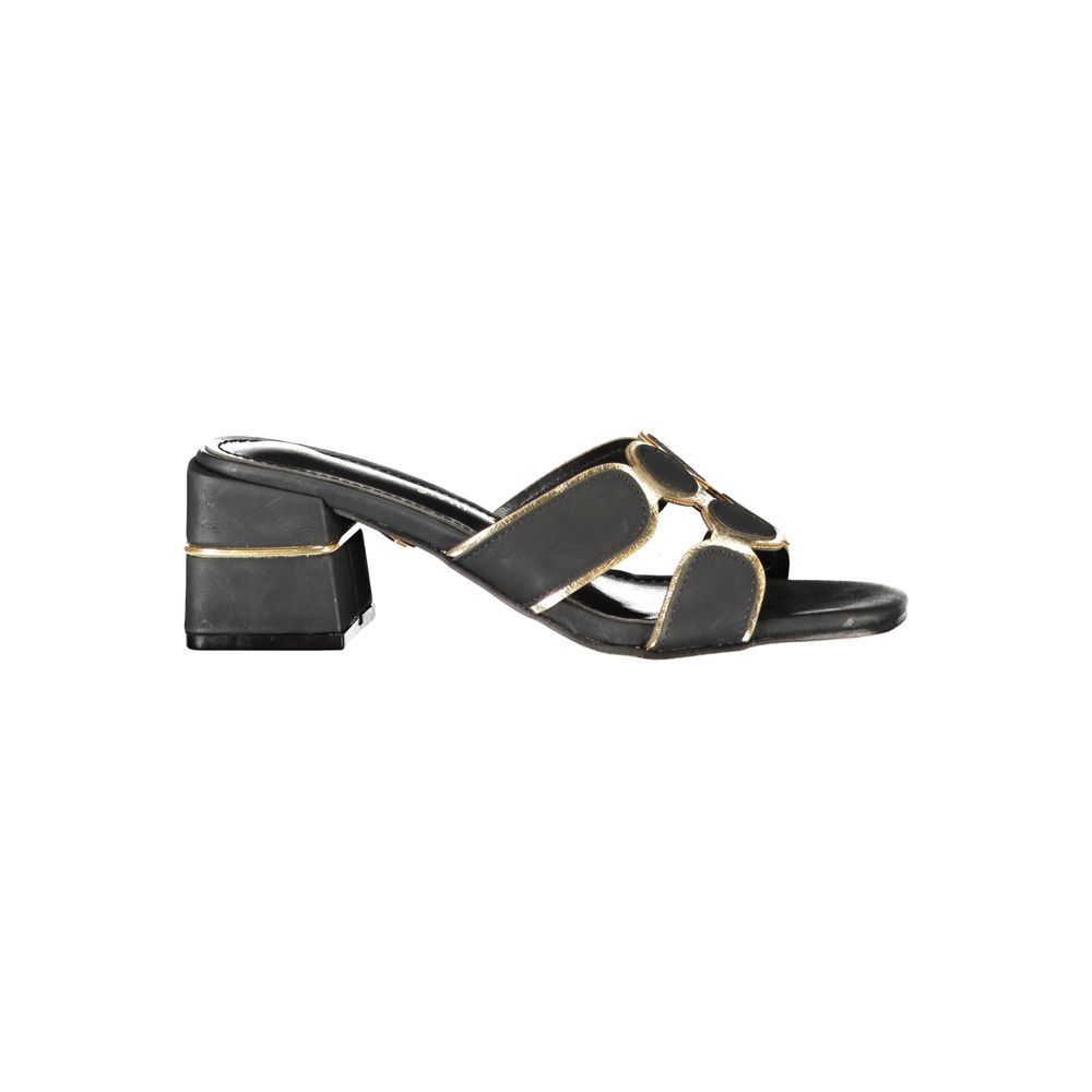 Laura Biagiotti Black Polyurethane Women's Sandal | Regal Royce