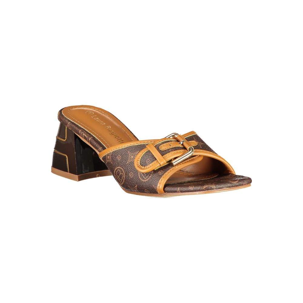 Laura Biagiotti Brown Polyurethane Women Sandal | Regal Royce
