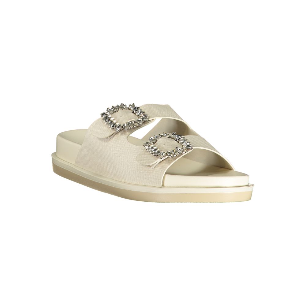 Laura Biagiotti White Polyethylene Flat Sandals | Regal Royce