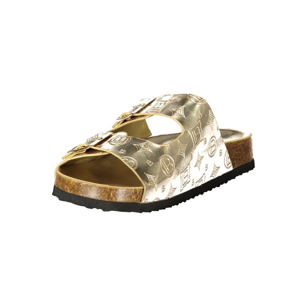 Laura Biagiotti Gold Polyethylene Flat Sandals | Regal Royce