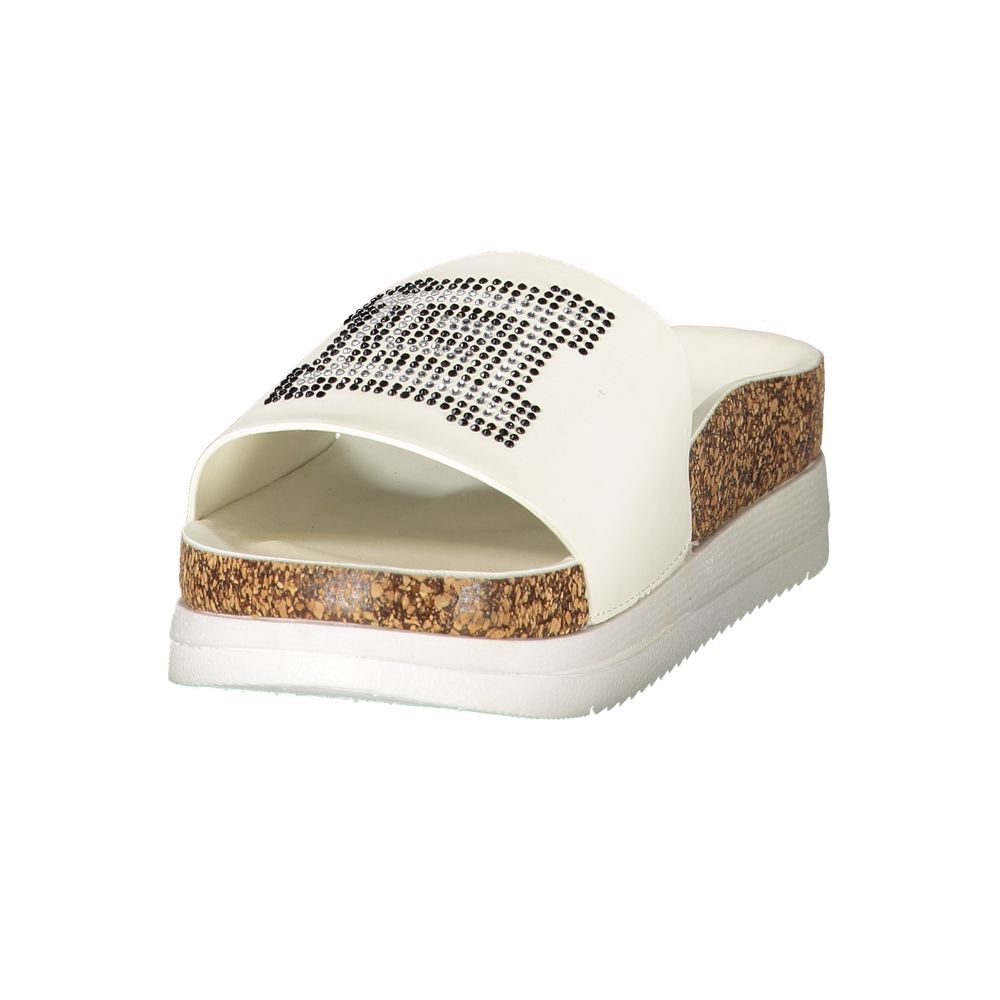Laura Biagiotti White Polyurethane Women's Slipper | Regal Royce