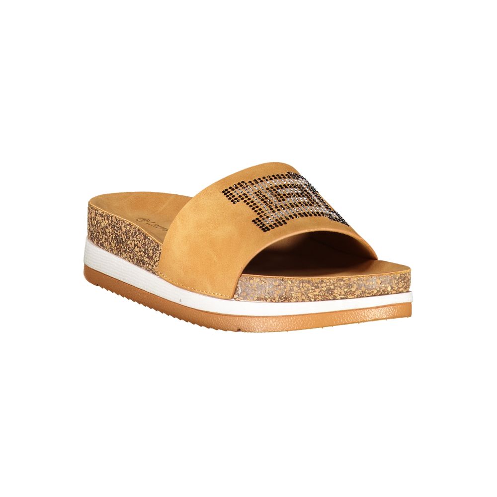 Laura Biagiotti Brown Polyurethane Women's Slipper | Regal Royce